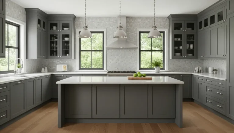 Grey kitchen cabinets