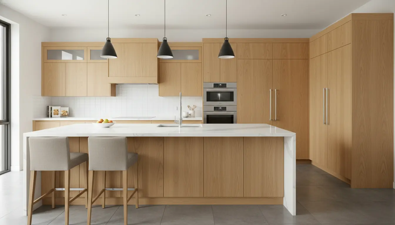 Kitchen cabinets with island