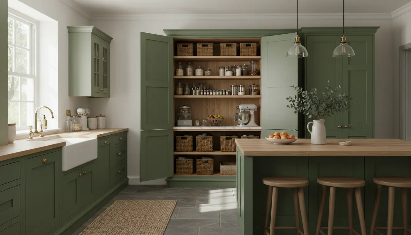 Kitchen cabinets with pantry