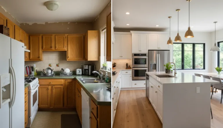Kitchen renovation before and after